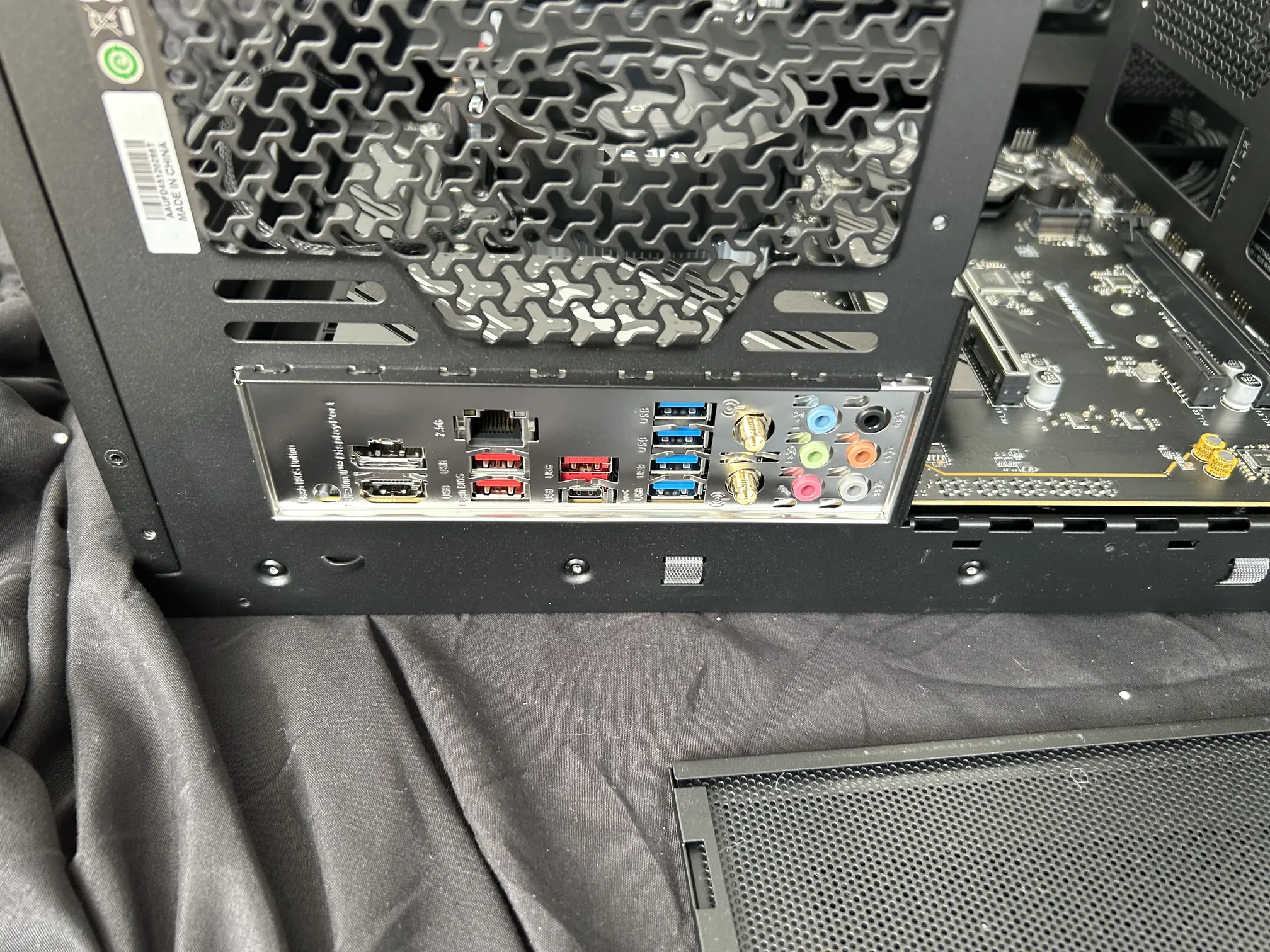 Motherboard with I/O ports aligned with I/O shield