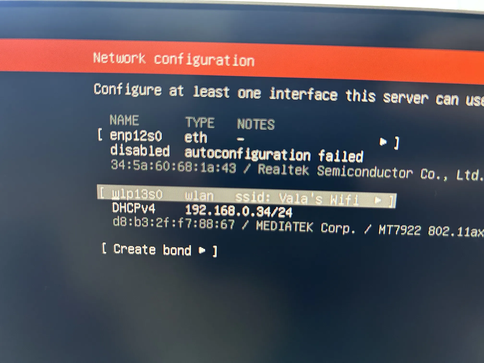 Network Configuration - WiFi Settings