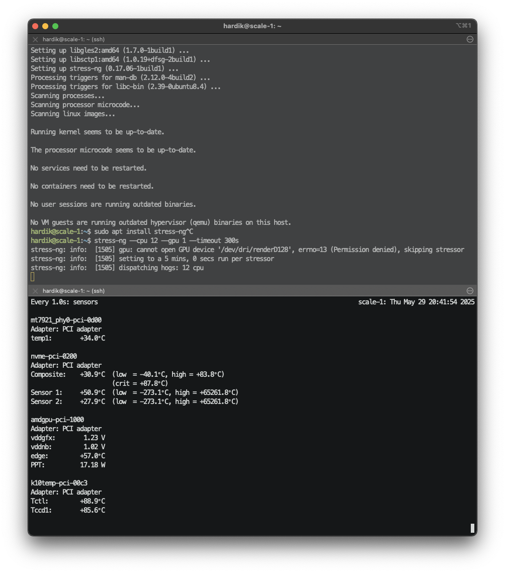 Stress Test and Sensor Monitoring