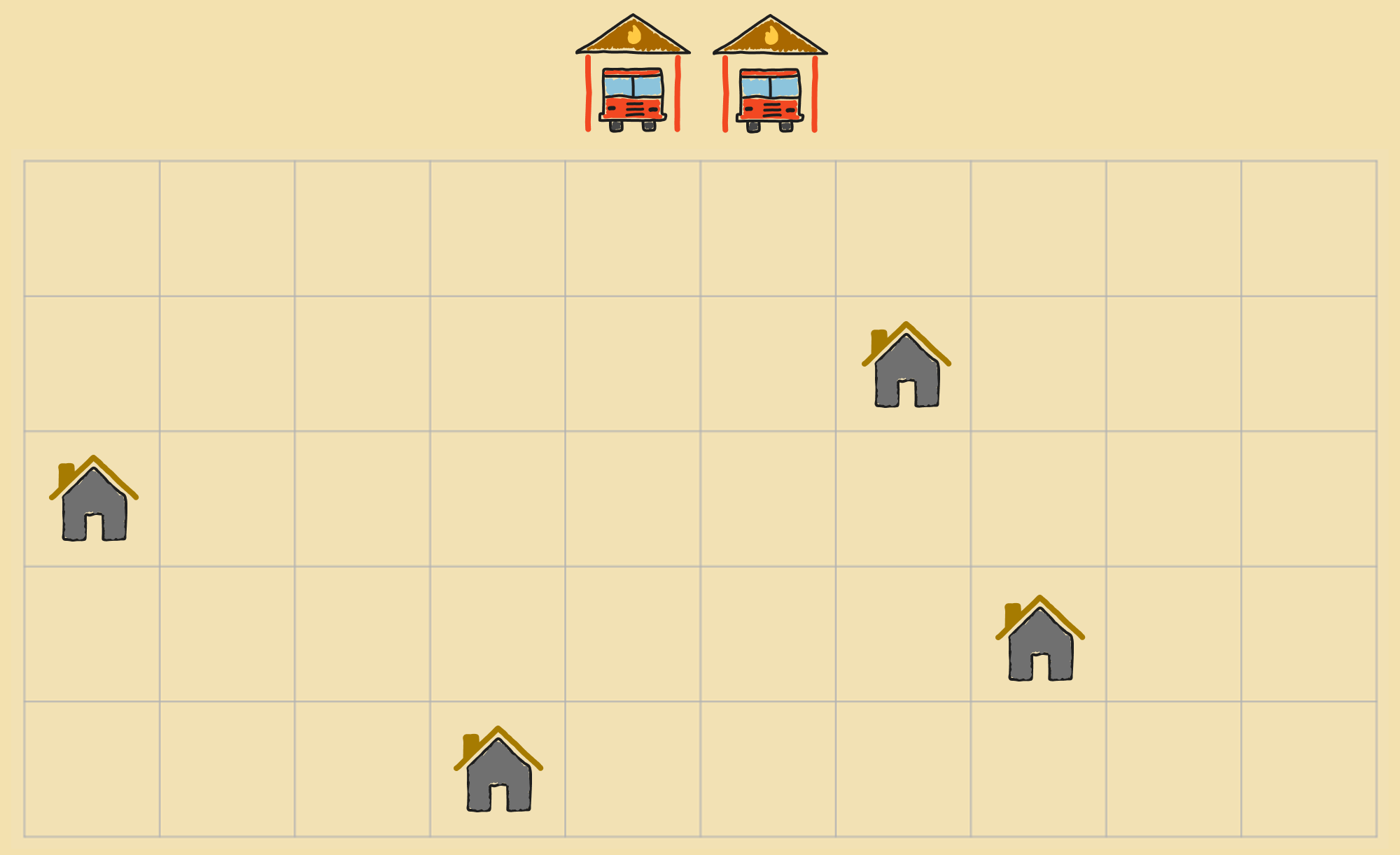 Fire station location with unset fire stations
